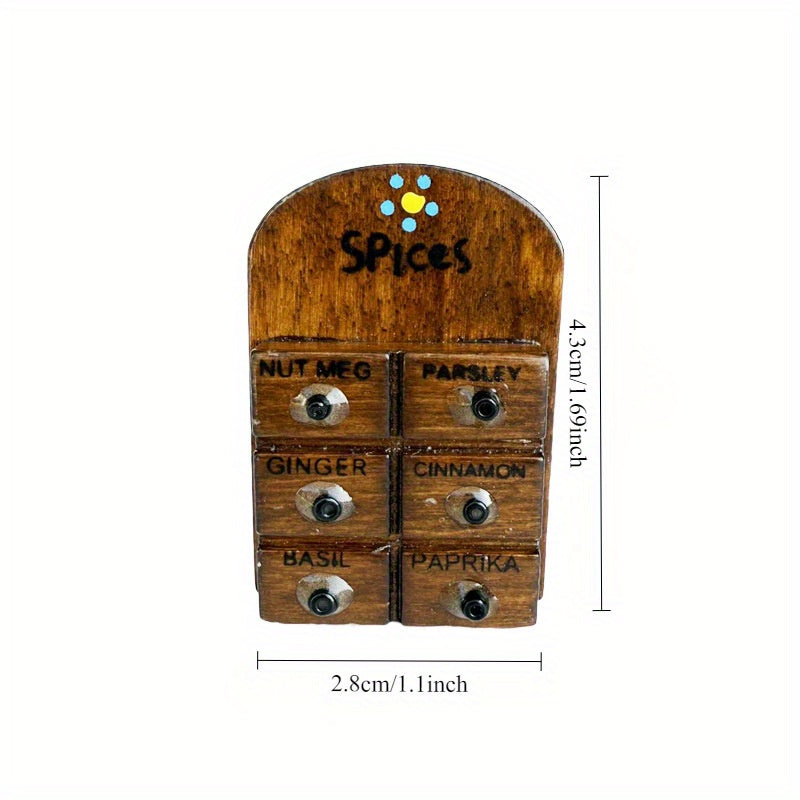 1:12 Dollhouse Kitchen Cabinet Decor with Spice Pendant