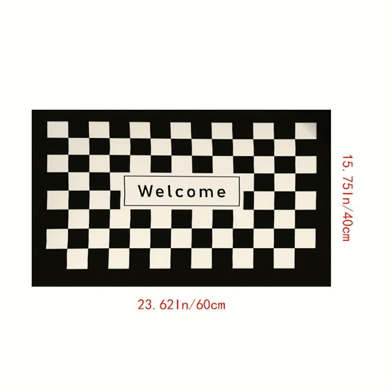 Plaid Mat Halloween Decoration, Non-slip Entry Mat for Home