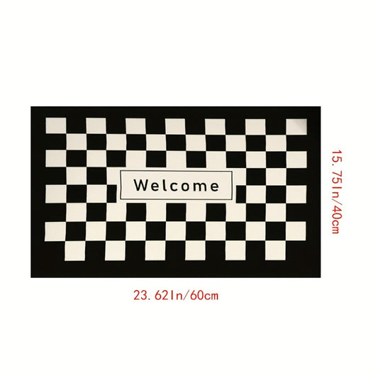 Plaid Mat Halloween Decoration, Non-slip Entry Mat for Home
