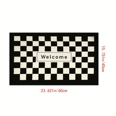 Plaid Mat Halloween Decoration, Non-slip Entry Mat for Home