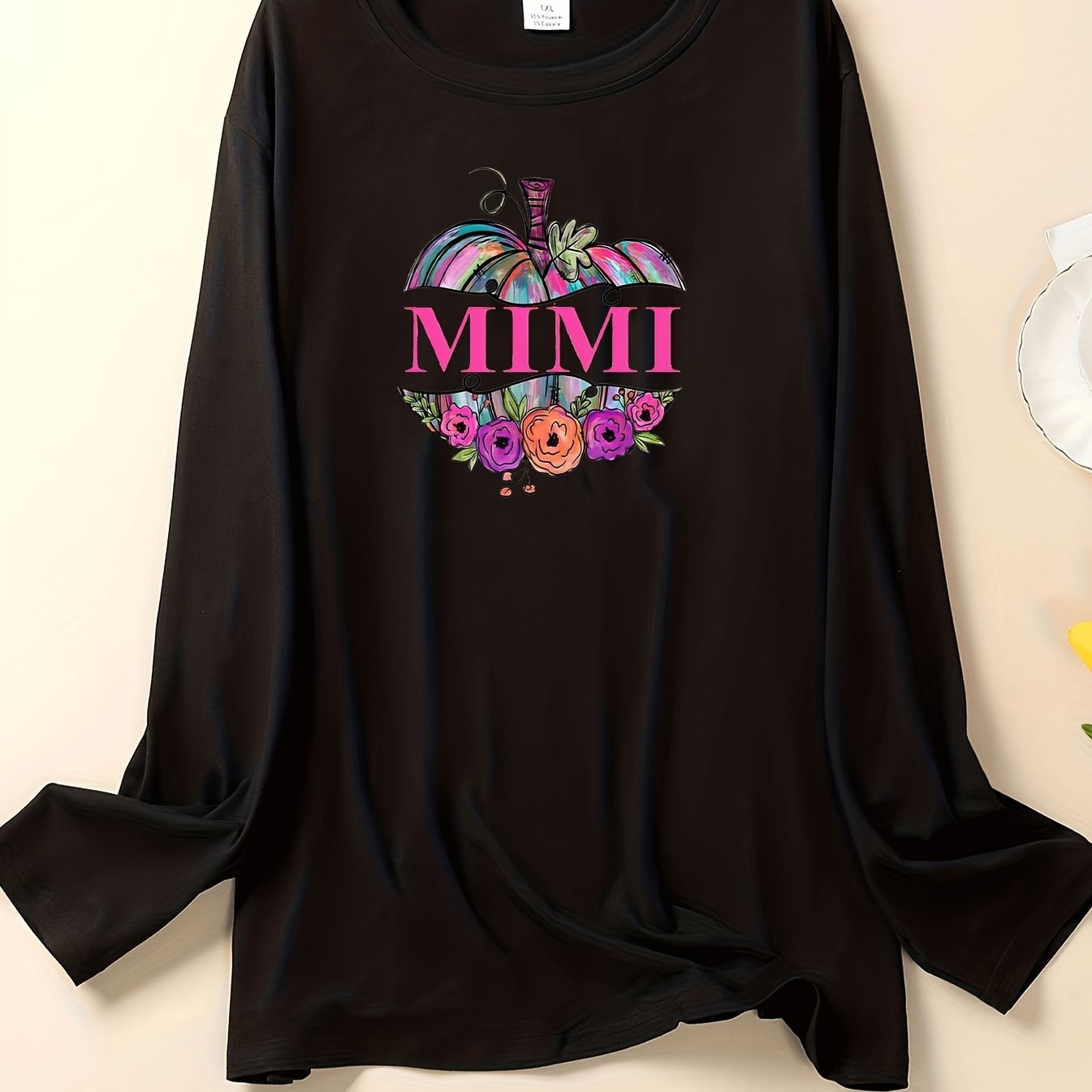 Floral Pumpkin & Letter Print Lounge Top