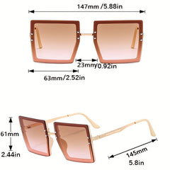Oversized Square Frame Sunglasses Gradient Lens Glasses UV400