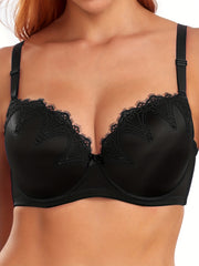 High Stretch Push Up Bra with Lace Trim