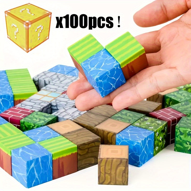 50 100pcs Magnetic Building Blocks Set for Boys Girls Cube Building Toys