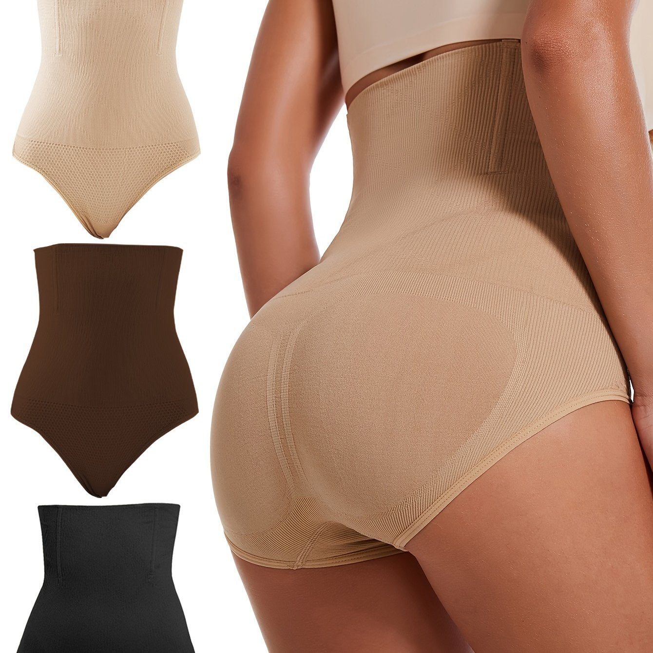 3pcs High Waist Shaping Panties Tummy Control Butt Lifting Slimmer Panties