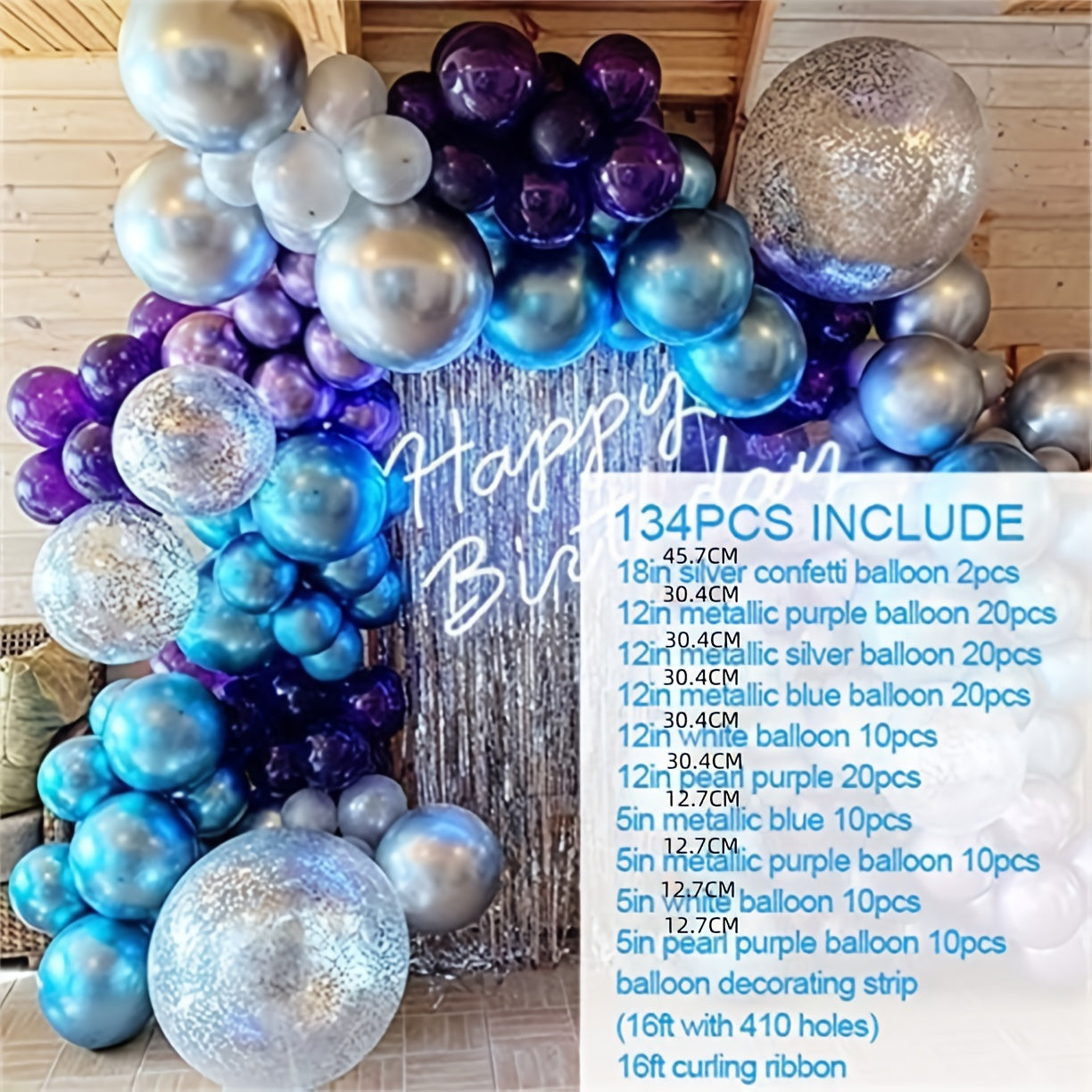 133pcs Macaron Purple Balloon Arch Garland Kit