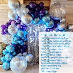 133pcs Macaron Purple Balloon Arch Garland Kit