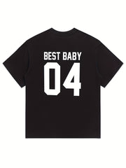 Family Matching T shirts DAD&MOM&SON&DAUGHTER Number And Letter Print