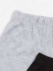 Girls Elastic Waist Track Shorts 4pcs Set