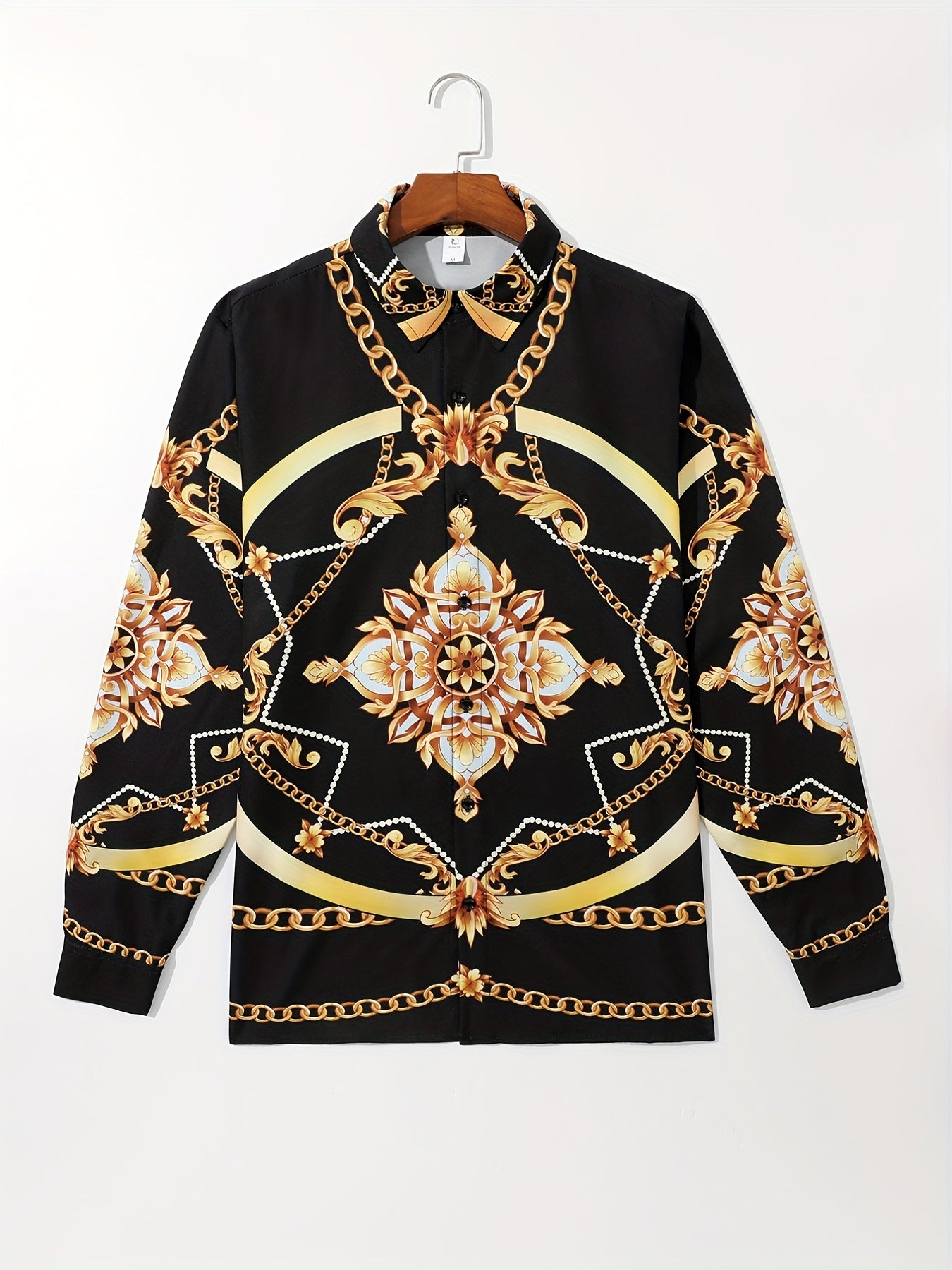 Men's Turn Down Collar Long Sleeve Casual Shirt