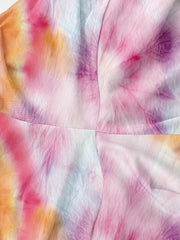Girls Tie Dye Fleece Leggings Footless Tights Anti-Mosquito Pants