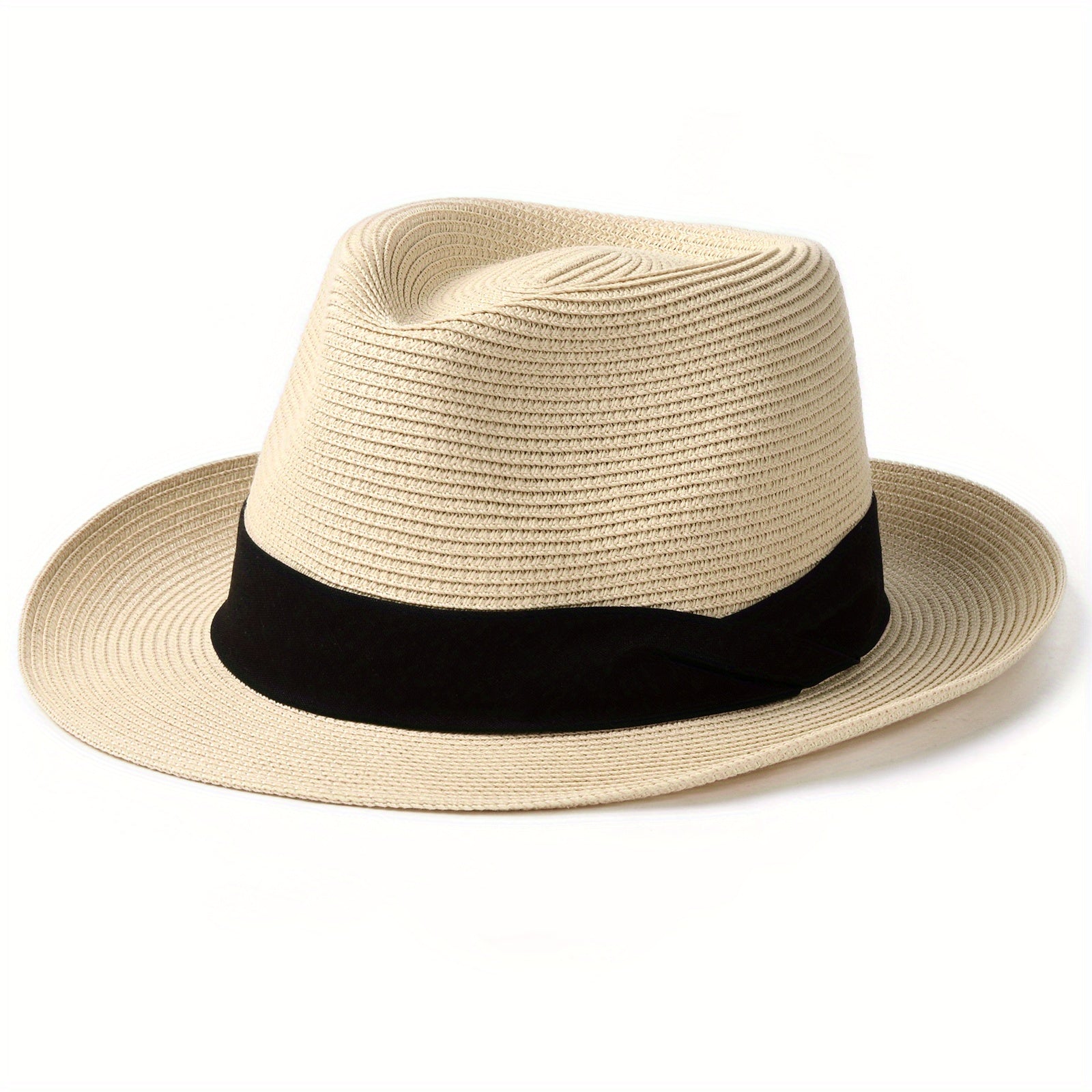 Wide Brim Straw Panama Hat Fedora for Men Women