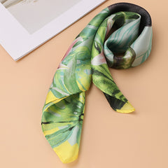 Ladies Parrot Print Bandana Silk Square Scarf Neckerchief Accessory