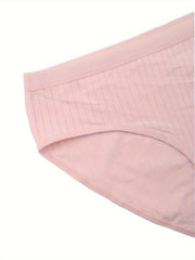 6 Pack Women's Plus Size Ribbed Mid Waisted Comfort Soft Briefs Set