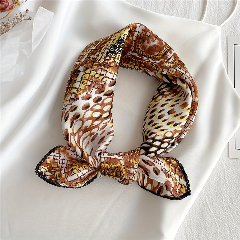 Animal Pattern Square Scarf Satin Bandana