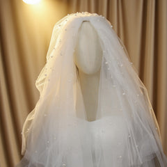 Classic Pearl Bridal Veil Vintage Style Hand Wash Wedding Accessory for Brides