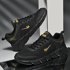 Men's Solid Sneakers Comfy Non Slip Lace Up Casual Soft Sole Shoes