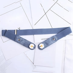 Girls Adjustable Denim Belt with Daisy Decoration