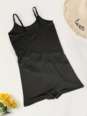 Colorblock Slip Pajama Romper Crew Neck Sleeveless Women's Lingerie & Sleepwear