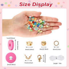 4800pcs Clay Beads 48 Colors Flat Round Polymer Clay Beads Spacer Beads