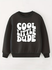 Girl's Letters Print Sweat Shirt Pullover For Little Girls