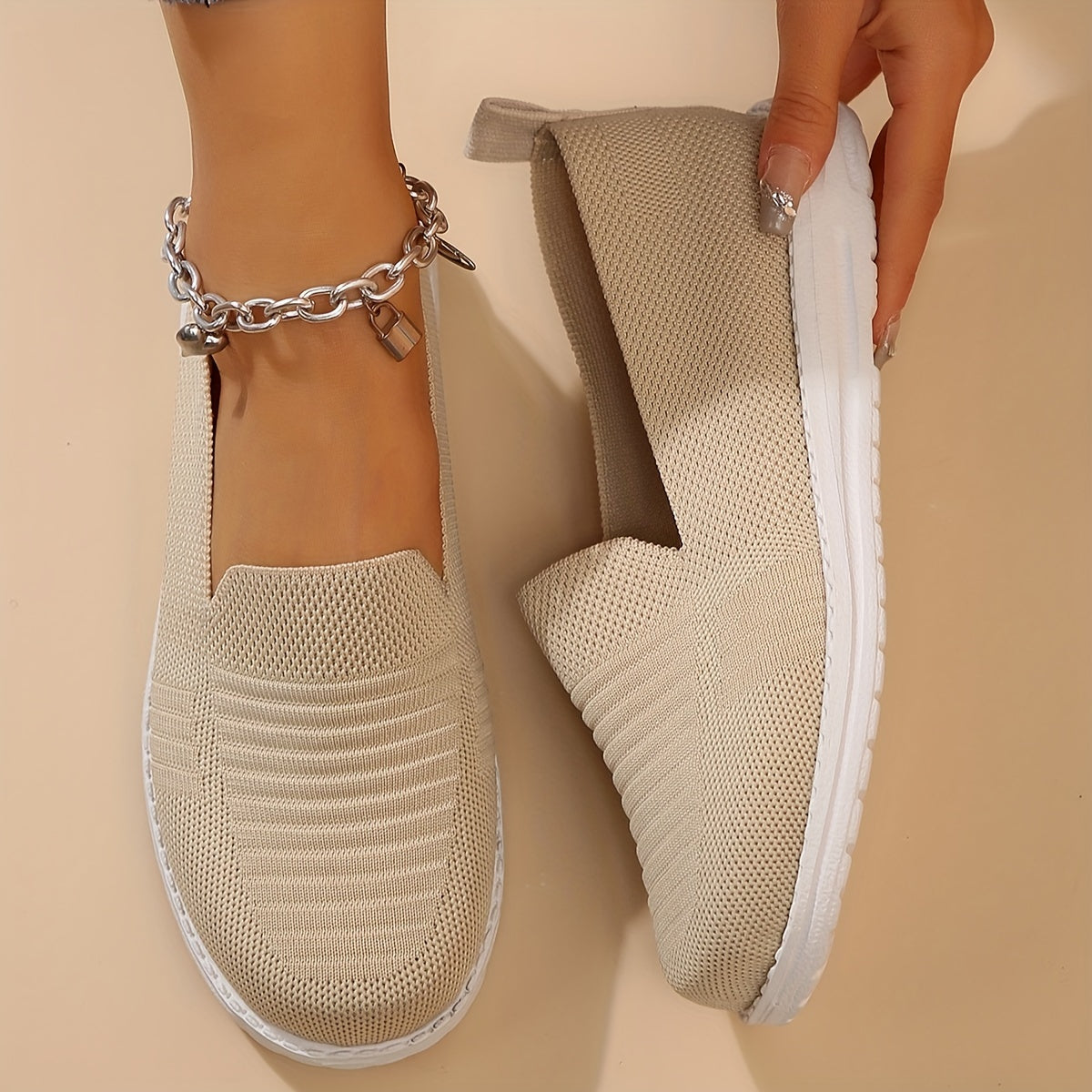Women's Mesh Slip-on Walking Shoes Breathable Flats