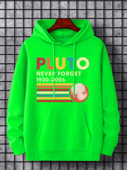 Men's Casual Letter Print Hooded Sweatshirt Long Sleeve Drawstrings