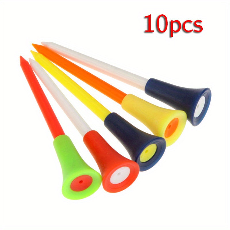 10 Pcs 83mm Rubber Golf Tees w/ Ball Holder