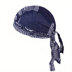 Durag Paisley Print Turban Lace Up Headscarf Hip Hop Headband Sports Hat