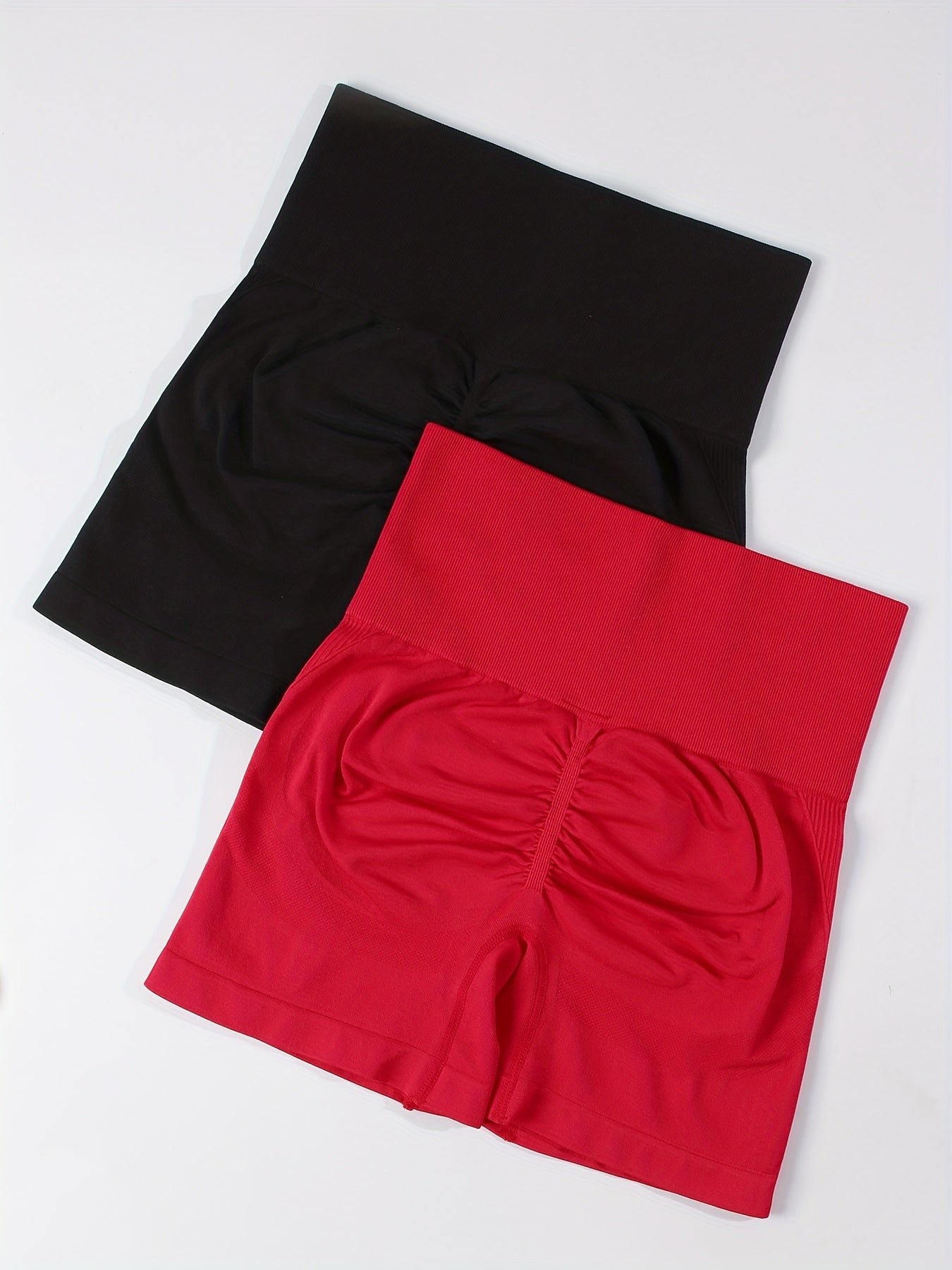 2 Pack High Waist Skinny Shorts for Women
