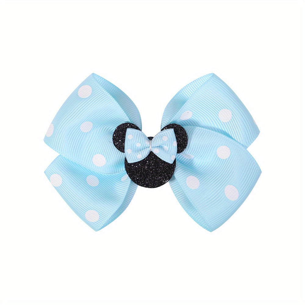 Cartoon Mouse Ear Bow Hair Clips for Holiday Party Girls Gift