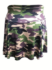 Camo Print High Rise Tennis Mini Skort