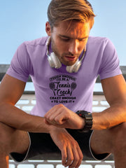 Tough Tennis Coach Men's Letter Print T-shirt