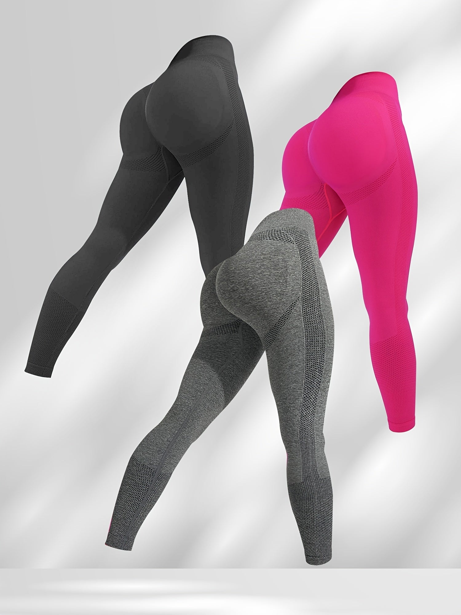 3 Pack of High Waisted Butt Lifting Workout Leggings