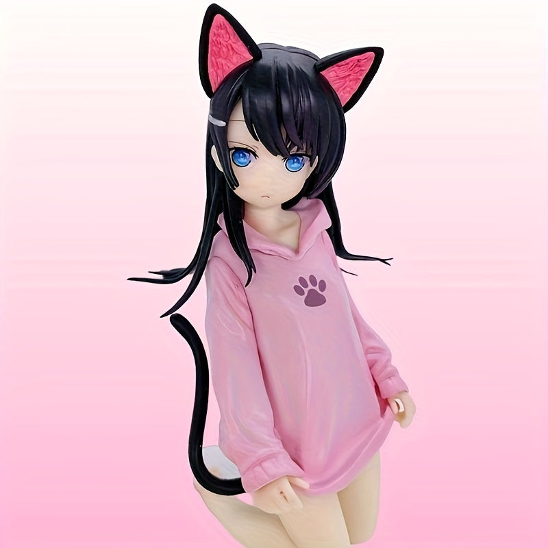 Kneeling Pink Cat Anime Figure - Ideal Gift for Anime Fans
