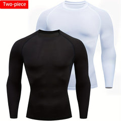 2pcs Men's Quick Dry Compression Shirt for Outdoor Gym Running