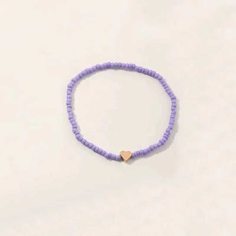 Girls Colorful Foot Anklet Bracelets with Heart Accessories