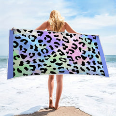 Red Leopard Print Beach Towel Quick Drying Soft Absorbent Beach Towel