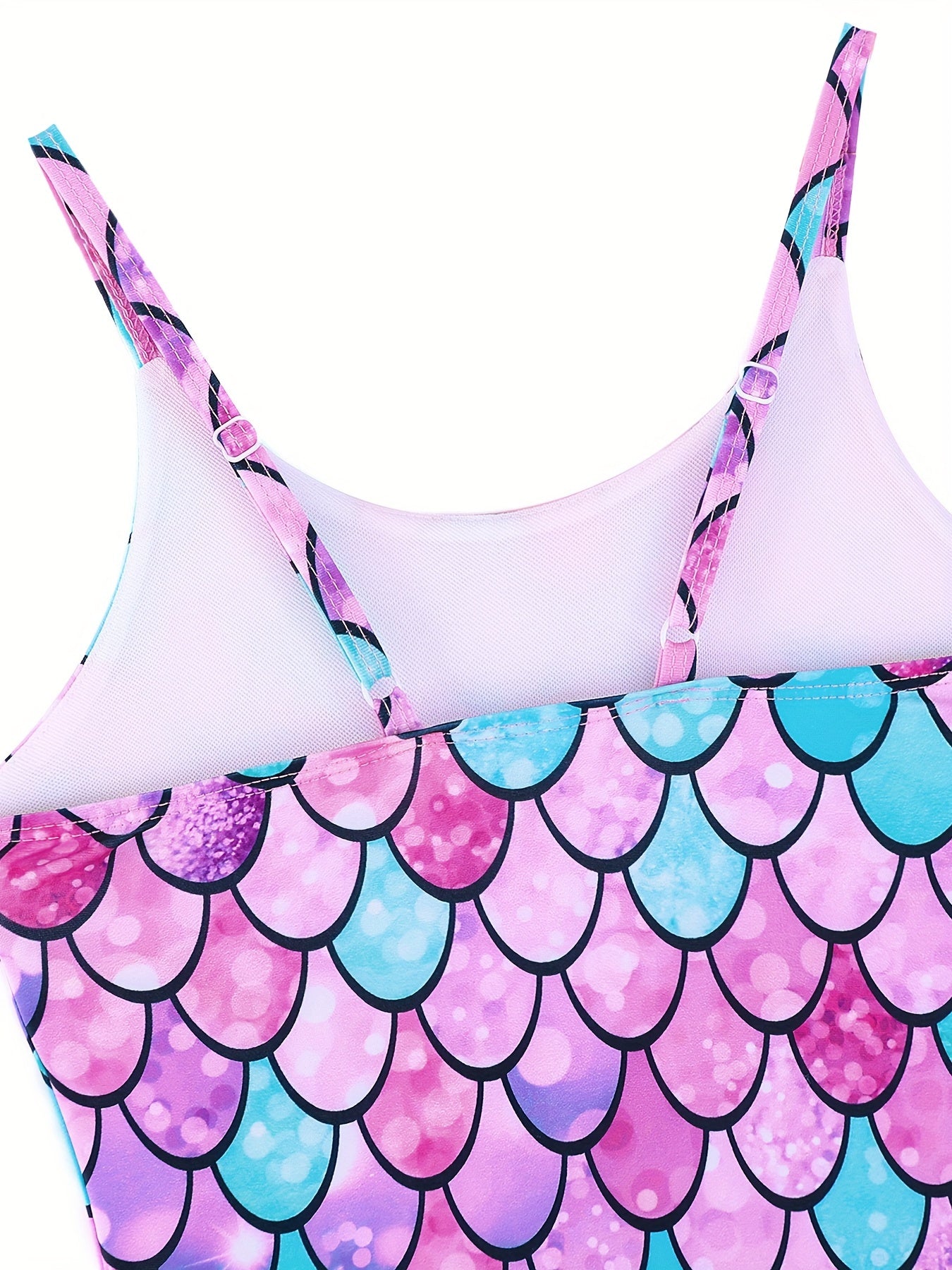 Sweet Girls Fish Scale Cami Swimwear Bathing Suit For Summer