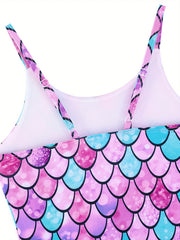 Sweet Girls Fish Scale Cami Swimwear Bathing Suit For Summer