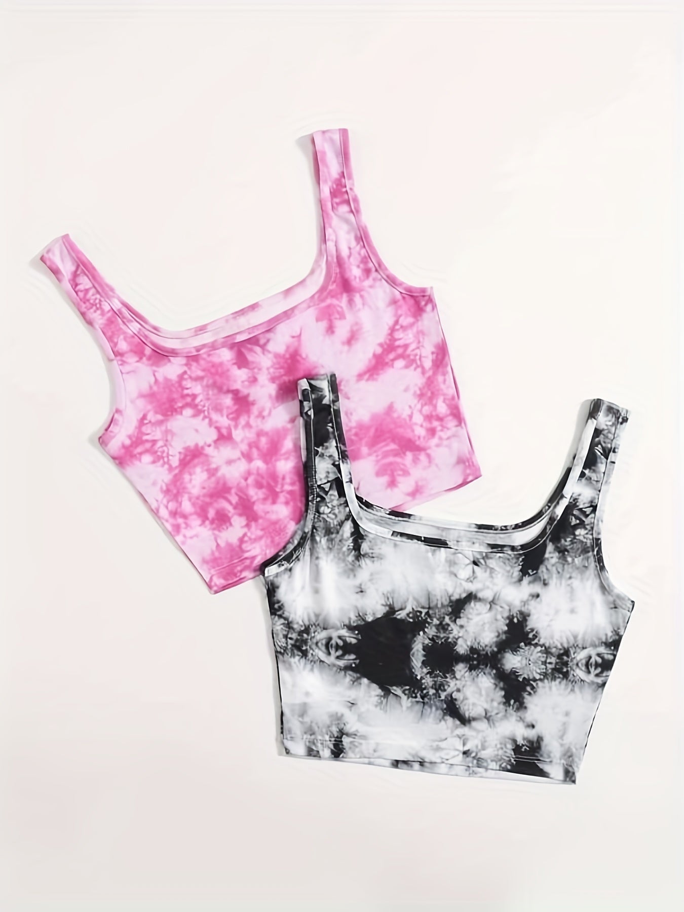 2pcs Tie Dye Tank Top Comfy Sports Top Women's Lingerie & Underwear