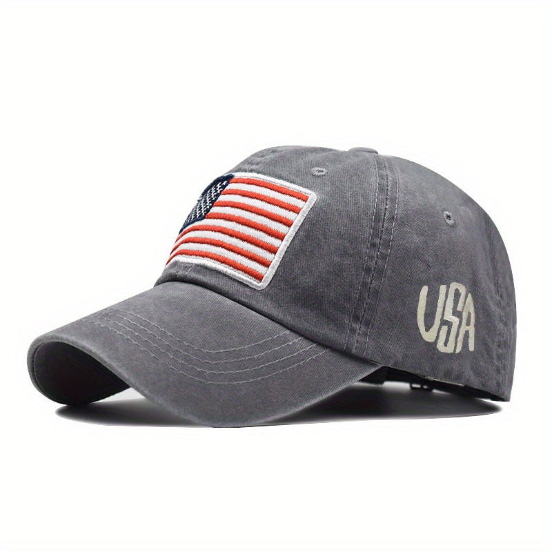 Men's Flag Embroidered Cotton Baseball Cap