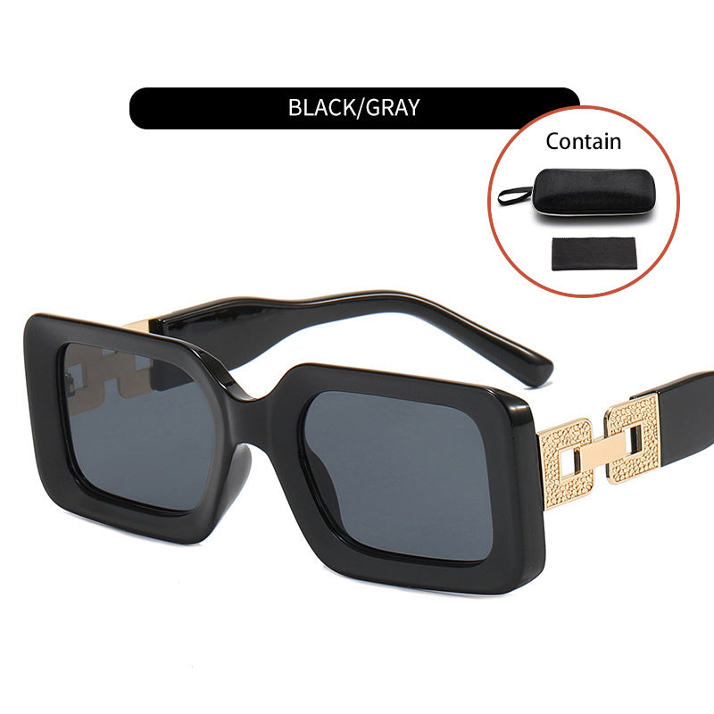 Metal Buckle Square Sunglasses