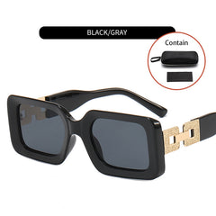 Metal Buckle Square Sunglasses