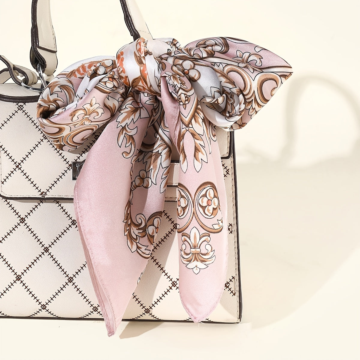 70cm Pink Square Scarf Vintage Casual Shawl Neckerchief Hair Access.