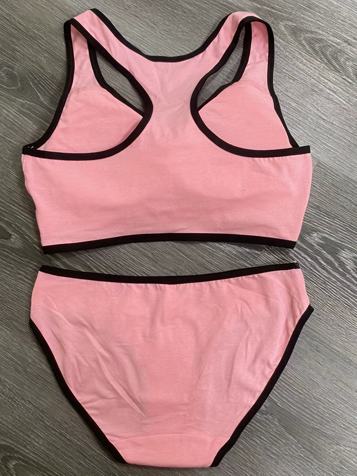 Letter Pattern Tank Bra & Panties Set