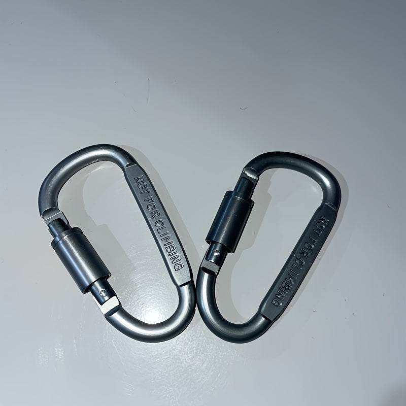 2pcs Aluminum D Ring Locking Buckle for Camping & Hiking