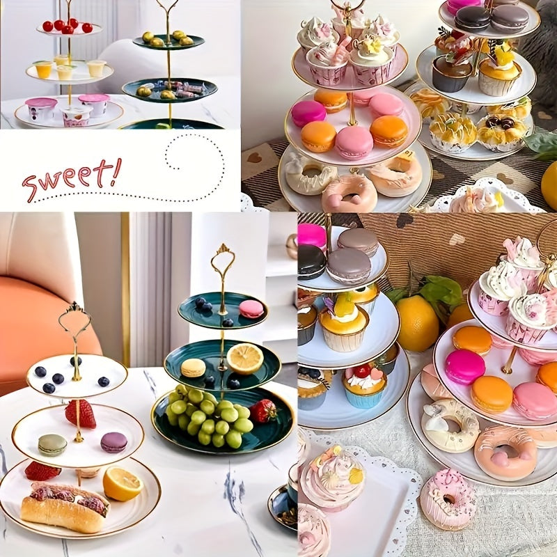 3 Layer Serving Platter Fruit Snack Tray Melon Fruit Snack Tray Hollow Plate
