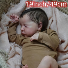19" Reborn Doll Lifelike Newborn Soft Touch 3D Skin Hand Painted Art Doll