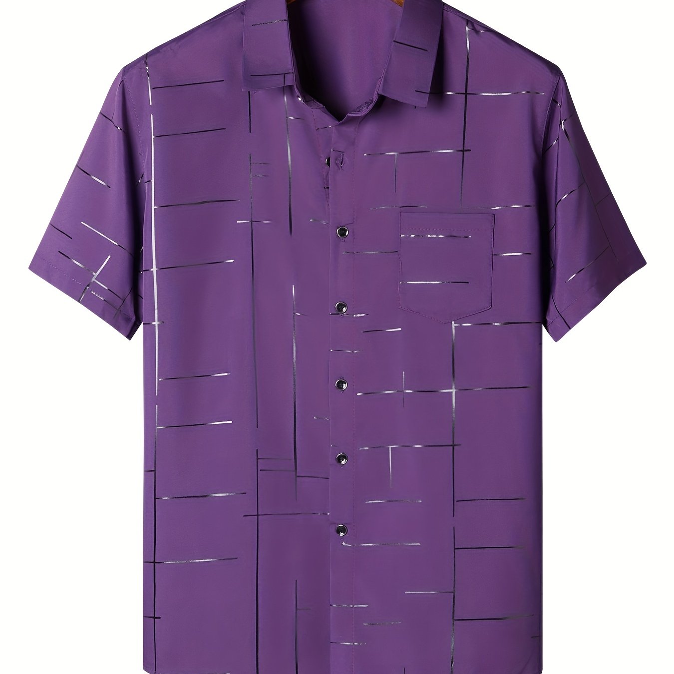 Men's Button Up Shirt Short Sleeve Summer Casual Top